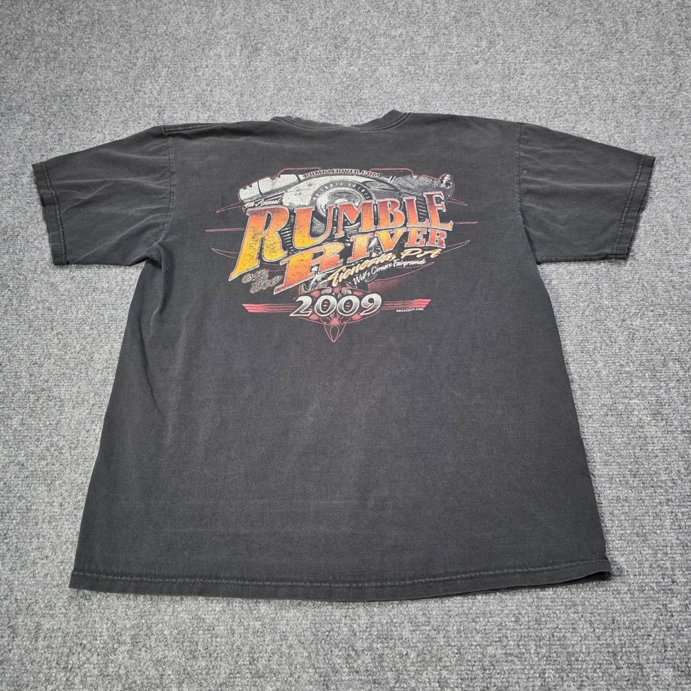 Rumble on the River 2009 Shirt Mens Large Black Anvil Motorcycle Event Rally - Picture 6 of 7